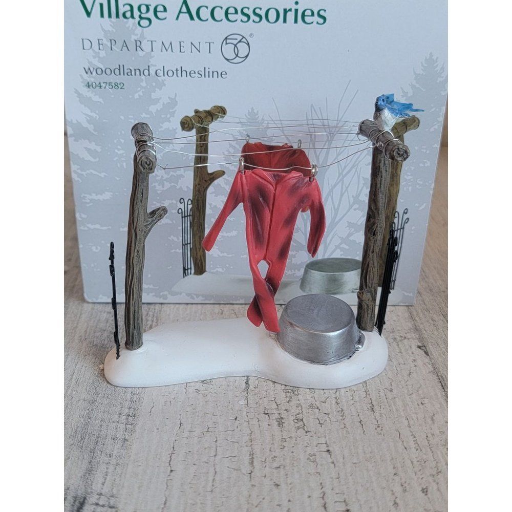 Dept 56 4047582 Woodland clothesline Village accessory Xmas